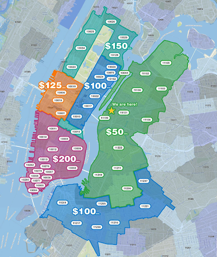 Delivery zones